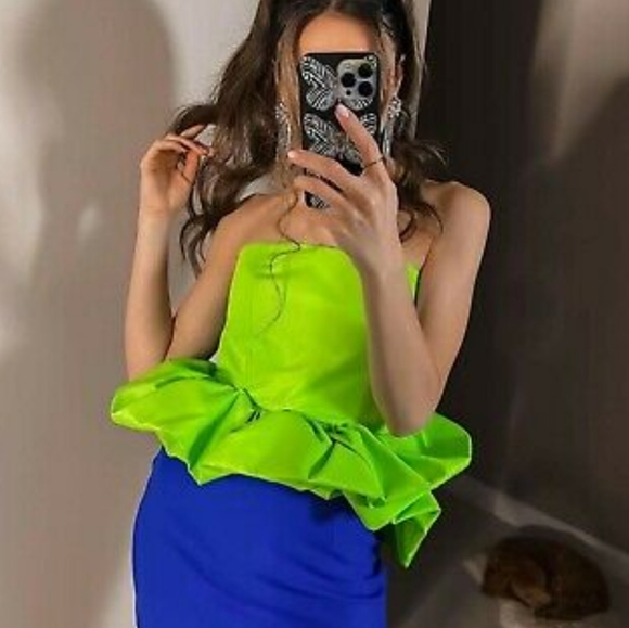 NWT Zara Limited Edition Neon Green Voluminous Top, Size S - Picture 10 of 15